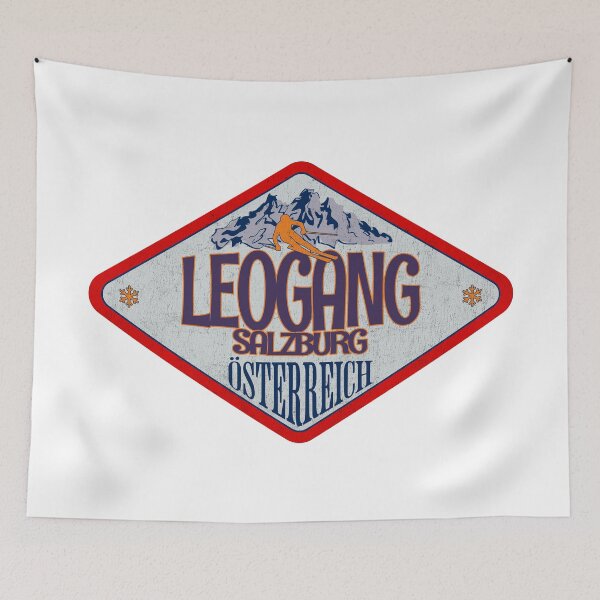 Item preview, Leogang, Salzburg, Osterreich, Austria, Vintage skiing badge design designed and sold by Wanderful-roads.