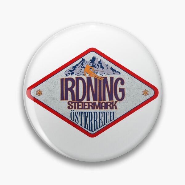 Item preview, Irdning, Steiermark, Osterreich, Austria, Vintage skiing badge design designed and sold by Wanderful-roads.