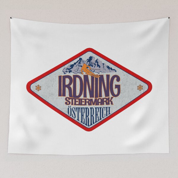 Item preview, Irdning, Steiermark, Osterreich, Austria, Vintage skiing badge design designed and sold by Wanderful-roads.