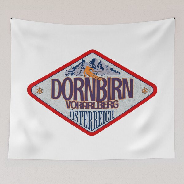 Item preview, Dornbirn, Vorarlberg, Osterreich, Austria, Vintage skiing badge design designed and sold by Wanderful-roads.