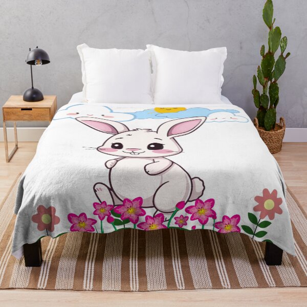 Item preview, "Sun-kissed Bunny Playing Among Flowers" designed and sold by MayaMaliStudio.