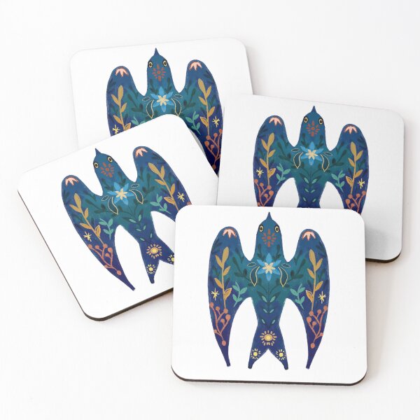 Item preview, Swallow, colorful pattern, bird symbolism, nature, floral patterns designed and sold by Dormitria.