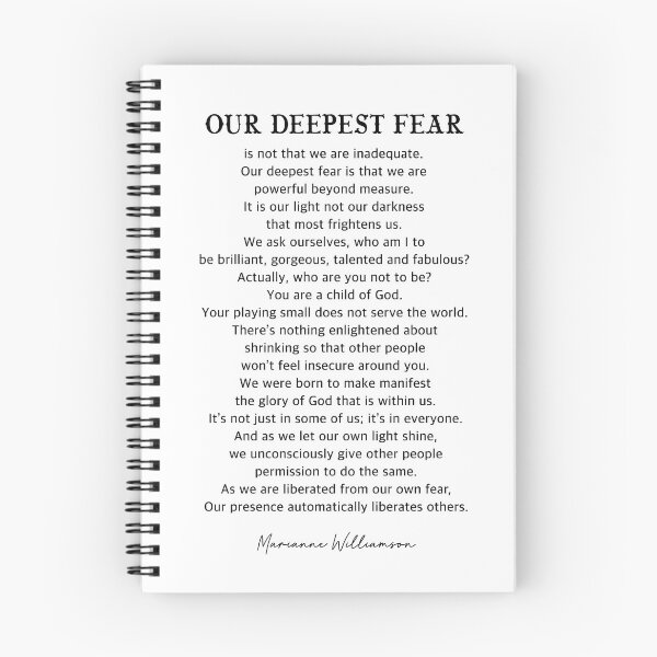 Item preview, Our Deepest Fear by Marianne Williamson Quote  designed and sold by corbrand.
