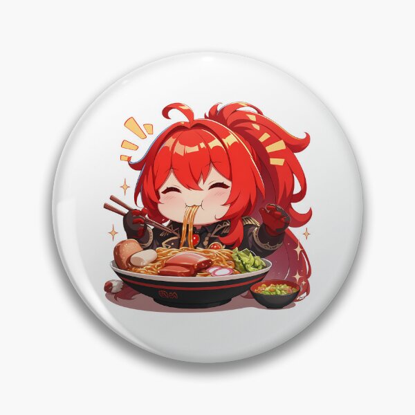 Item preview, Game Diluc Genshin Impact Ramen Kawaii Chibi Red Hair Game Bowl Warm designed and sold by Raslbazola.