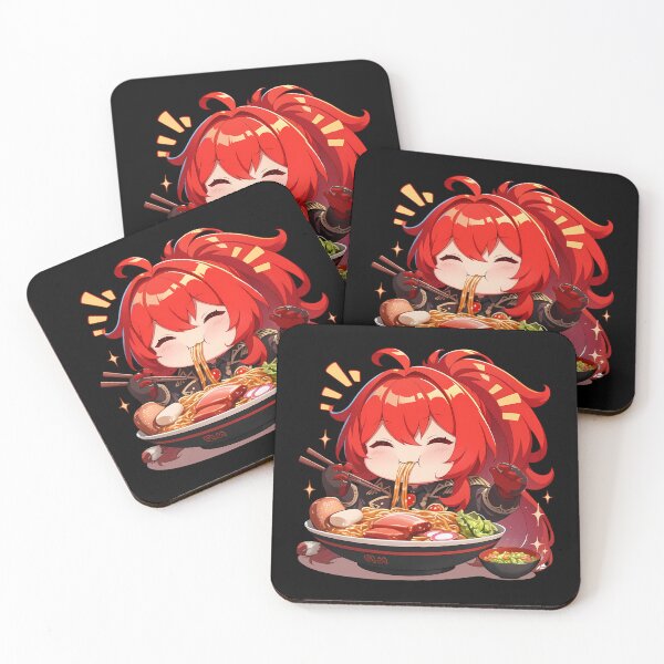 Item preview, Game Diluc Genshin Impact Ramen Kawaii Chibi Red Hair Game Bowl Warm designed and sold by Raslbazola.