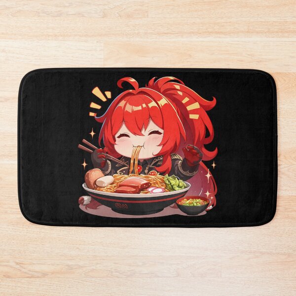 Item preview, Game Diluc Genshin Impact Ramen Kawaii Chibi Red Hair Game Bowl Warm designed and sold by Raslbazola.
