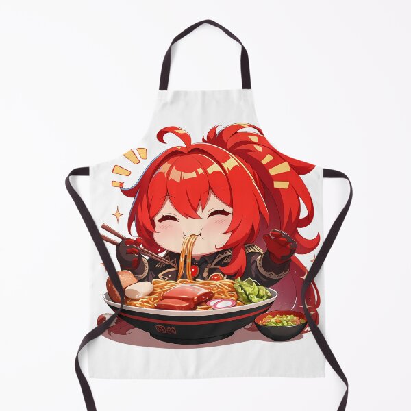 Item preview, Game Diluc Genshin Impact Ramen Kawaii Chibi Red Hair Game Bowl Warm designed and sold by Raslbazola.