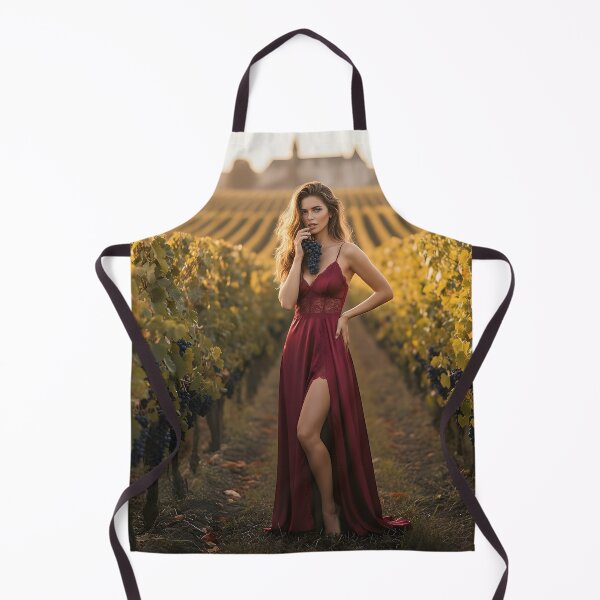 Item preview,  Golden Hour Vineyard Muse – Woman in Burgundy Lace Gown designed and sold by SunsetAngelsAI.