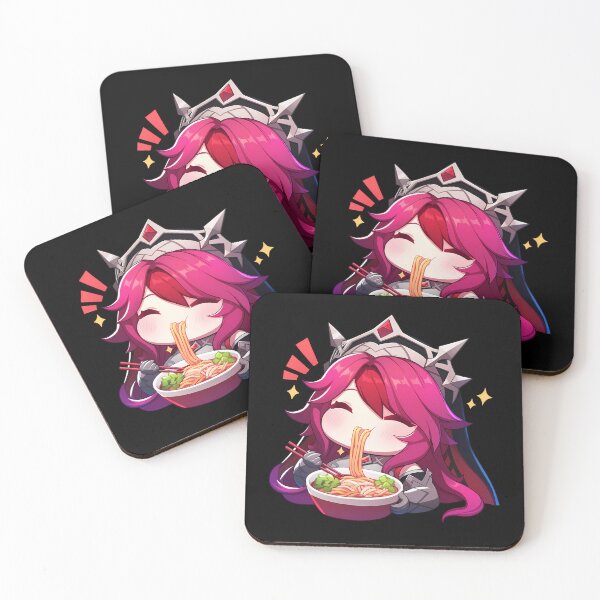 Item preview, Game Rosaria Genshin Impact Ramen Kawaii Chibi Pink Hair Game Girl Bowl Cute designed and sold by Raslbazola.