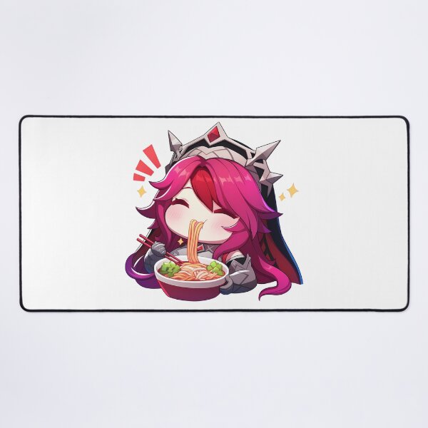 Item preview, Game Rosaria Genshin Impact Ramen Kawaii Chibi Pink Hair Game Girl Bowl Cute designed and sold by Raslbazola.