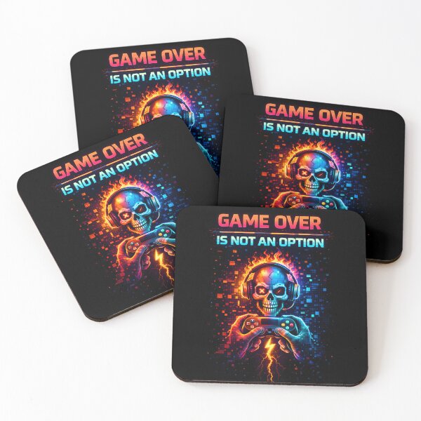 Item preview, Game Over Is Not an Option – Neon Gamer Skull Pixel Art designed and sold by SoulenCify.