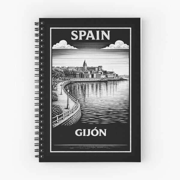 Item preview, Gijon Spain Linocut Style  designed and sold by Thistle-TShop.