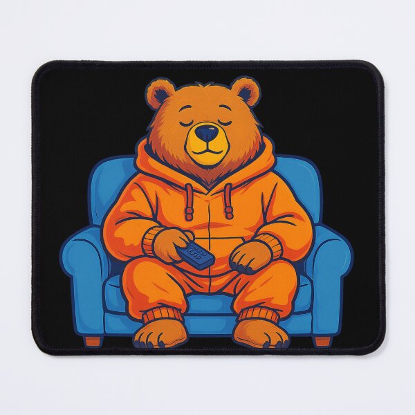 Item preview, Weekend Mode Bear | Cute Chibi Bear in Hoodie on Couch designed and sold by ColorSplash123.