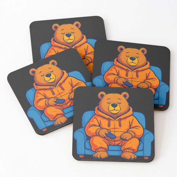 Item preview, Weekend Mode Bear | Cute Chibi Bear in Hoodie on Couch designed and sold by ColorSplash123.
