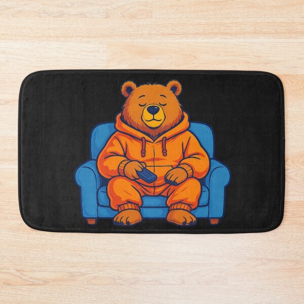 Item preview, Weekend Mode Bear | Cute Chibi Bear in Hoodie on Couch designed and sold by ColorSplash123.