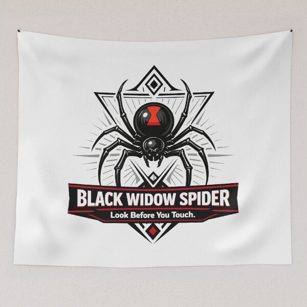 Item preview, Black Widow Spider Warning Emblem designed and sold by WildlifeInc.