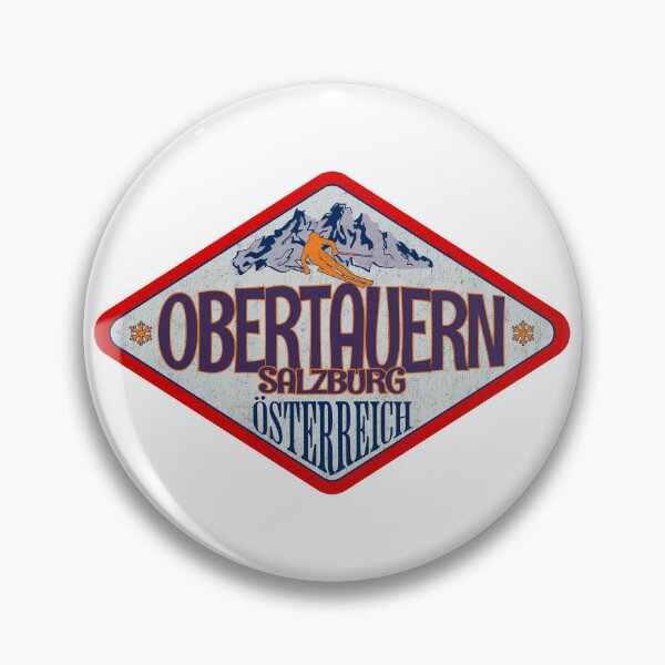 Item preview, Obertauern, Salzburg, Osterreich, Austria, Vintage skiing badge design designed and sold by Wanderful-roads.
