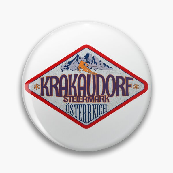 Item preview, Krakaudorf, Steiermark, Osterreich, Austria, Vintage skiing badge design designed and sold by Wanderful-roads.