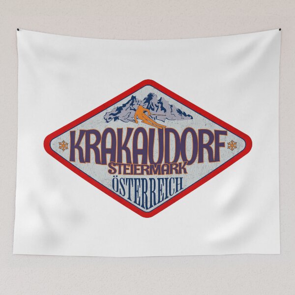 Item preview, Krakaudorf, Steiermark, Osterreich, Austria, Vintage skiing badge design designed and sold by Wanderful-roads.