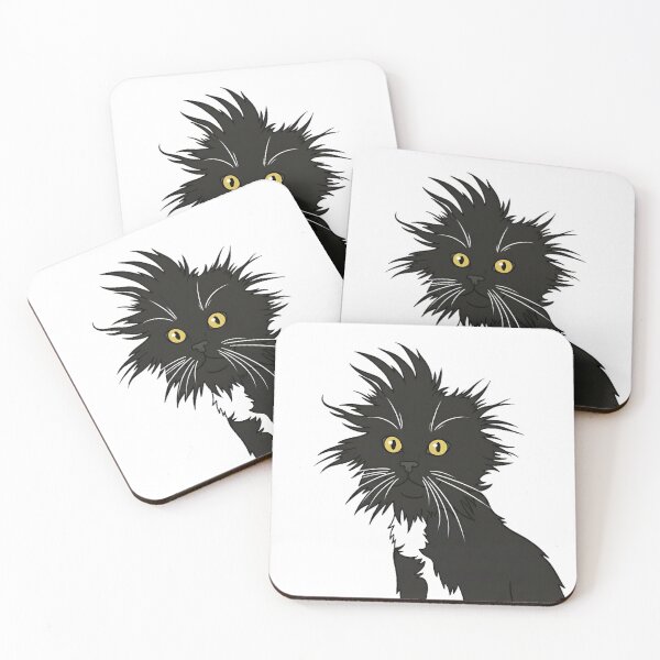 Item preview, Bad Hair Day Black Cat - Funny Monday Mood designed and sold by SoyGalactic.