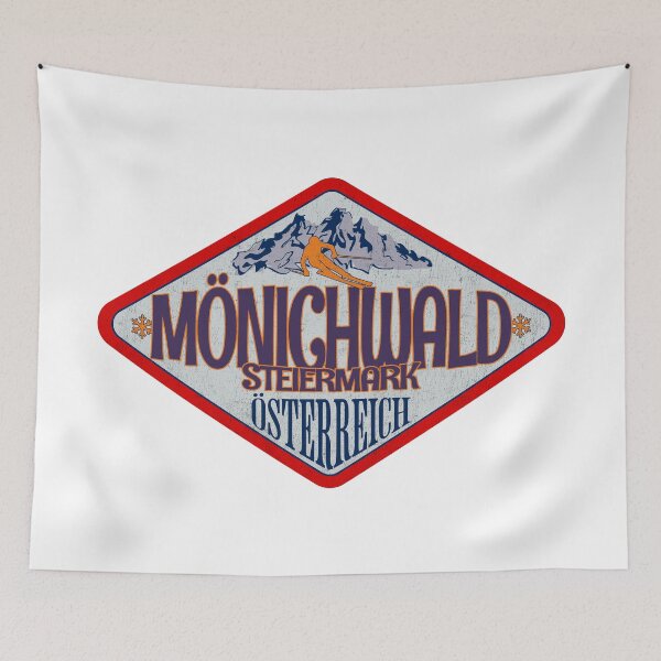 Item preview, Mönichwald, Steiermark, Osterreich, Austria, Vintage skiing badge design designed and sold by Wanderful-roads.