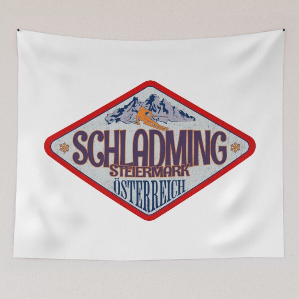 Item preview, Schladming, Steiermark, Osterreich, Austria, Vintage skiing badge design designed and sold by Wanderful-roads.