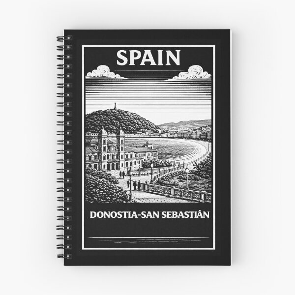 Item preview, Donostia-San Sebastian Spain Linocut Style  designed and sold by Thistle-TShop.