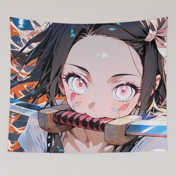 Item preview, Nezuko Kamado Demon Slayer Anime Girl Sword Night Glow designed and sold by Raslbazola.