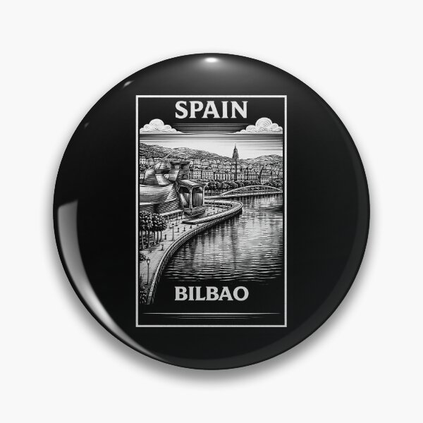 Item preview, Bilbao Spain Linocut Style  designed and sold by Thistle-TShop.