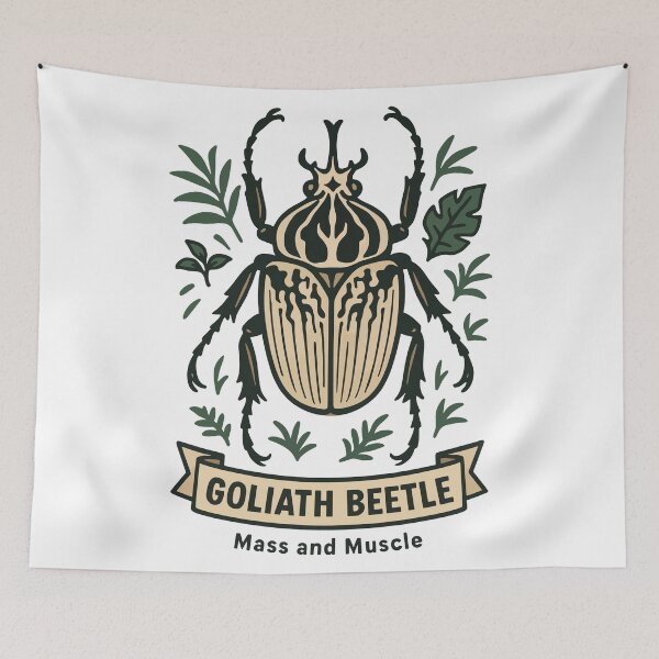 Item preview, Goliath Beetle Illustration – Massive African Beetle Insect Art designed and sold by WildlifeInc.