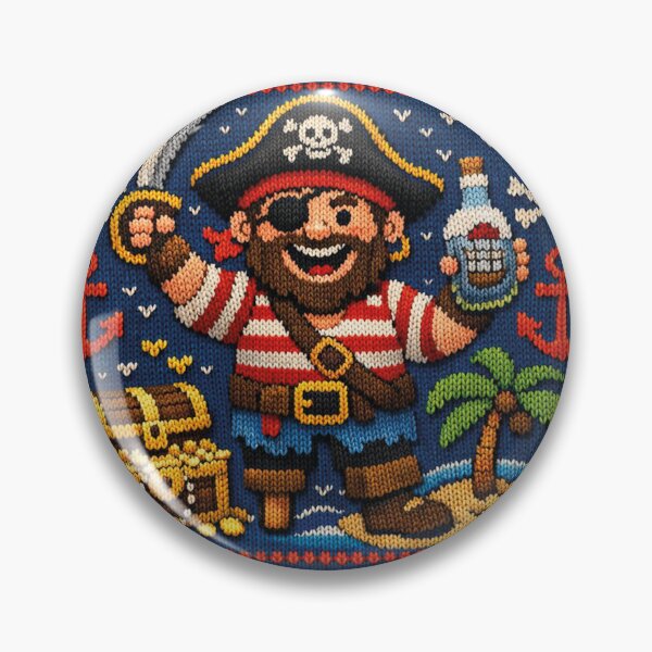Item preview, Cool knitting pattern, pirate with gold treasure designed and sold by Mauswohn.