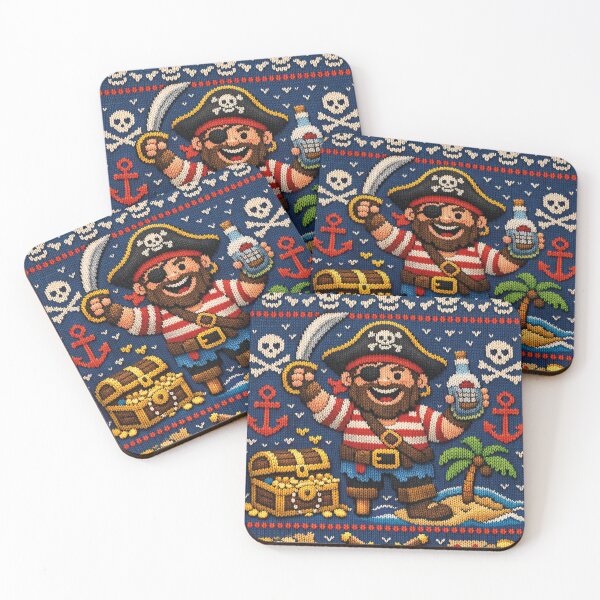 Item preview, Cool knitting pattern, pirate with gold treasure designed and sold by Mauswohn.