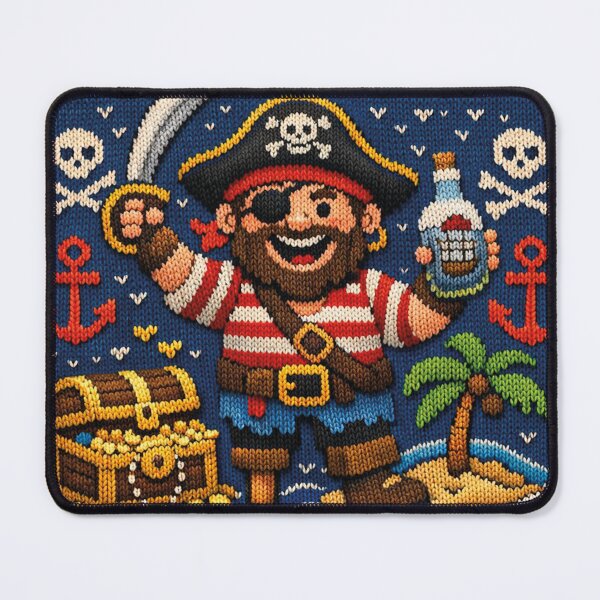 Item preview, Cool knitting pattern, pirate with gold treasure designed and sold by Mauswohn.