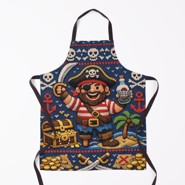 Item preview, Cool knitting pattern, pirate with gold treasure designed and sold by Mauswohn.