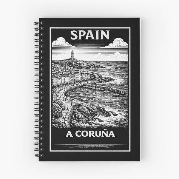 Item preview, La Coruna Spain Linocut Style  designed and sold by Thistle-TShop.