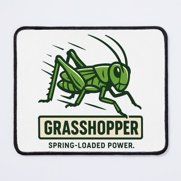 Item preview, Grasshopper Illustration – Spring-Loaded Power Insect Art designed and sold by WildlifeInc.