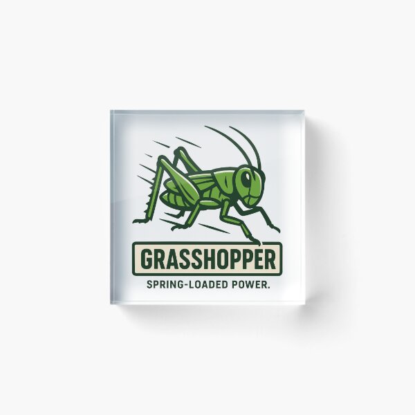 Item preview, Grasshopper Illustration – Spring-Loaded Power Insect Art designed and sold by WildlifeInc.