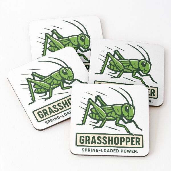 Item preview, Grasshopper Illustration – Spring-Loaded Power Insect Art designed and sold by WildlifeInc.