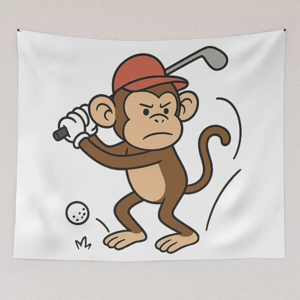 Item preview, Monkey playing golf designed and sold by JamesDunican.