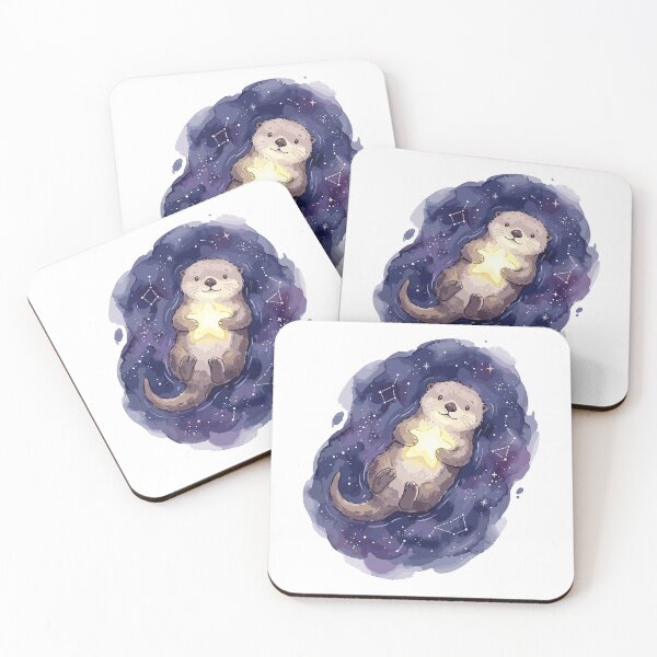 Item preview, Cute Space Animal: Star-Fishing Otter designed and sold by bapupa.