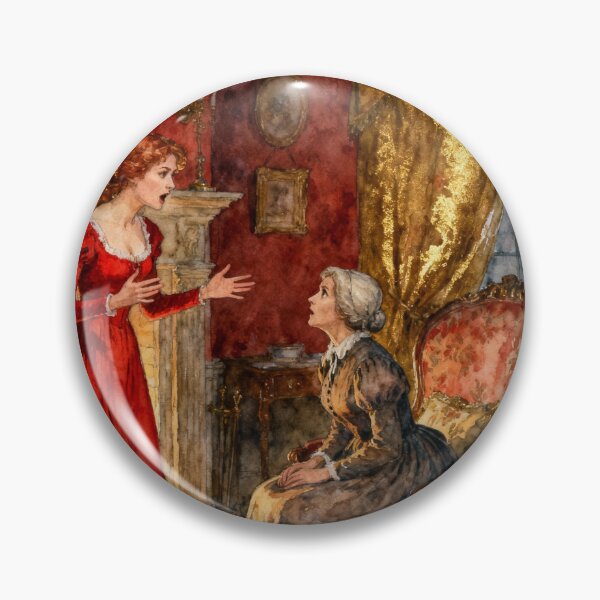 Item preview, Heathcliff Declaration by the Fireside Illustration from Wuthering Heights character portrait art designed and sold by Vintage Designs +.