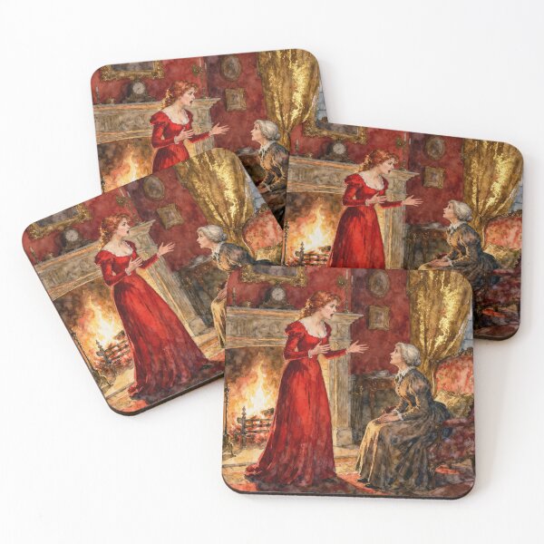 Item preview, Heathcliff Declaration by the Fireside Illustration from Wuthering Heights character portrait art designed and sold by Vintage Designs +.