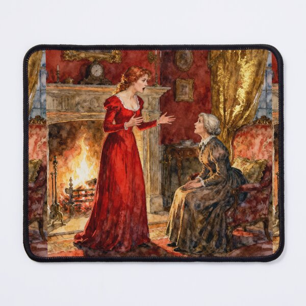 Item preview, Heathcliff Declaration by the Fireside Illustration from Wuthering Heights character portrait art designed and sold by Vintage Designs +.