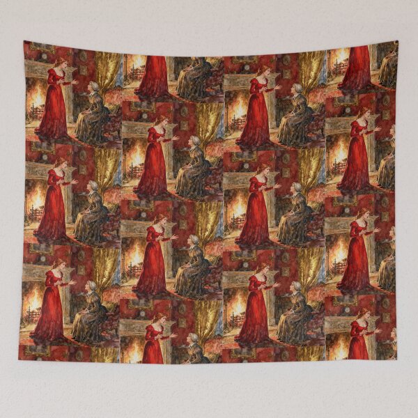 Item preview, Heathcliff Declaration by the Fireside Illustration from Wuthering Heights character portrait art designed and sold by Vintage Designs +.