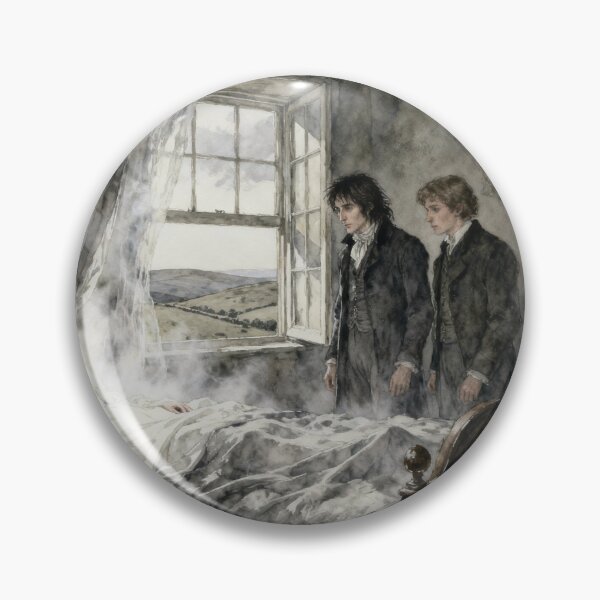 Item preview, Catherine Earnshaw deathbed Illustration from Wuthering Heights character portrait art designed and sold by Vintage Designs +.