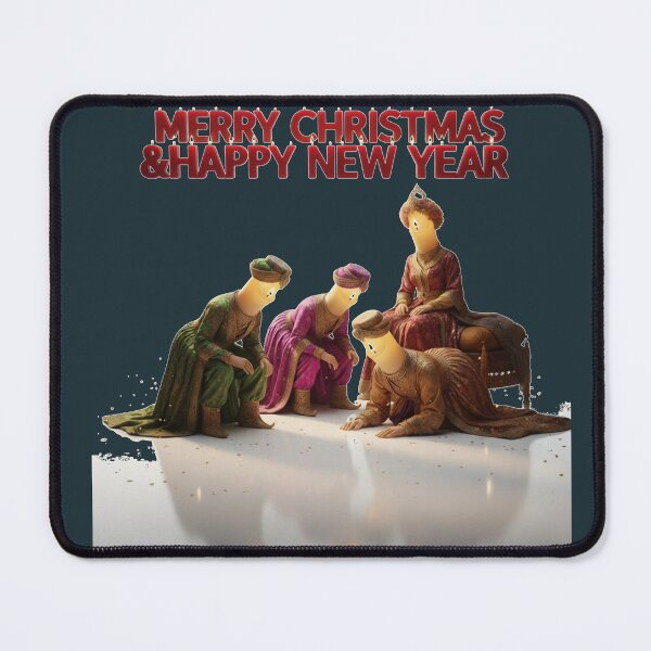 Item preview, Merry Christmas & Happy New Year – Surreal Candle Figures Nativity Style Art designed and sold by DroolWorthyUS.
