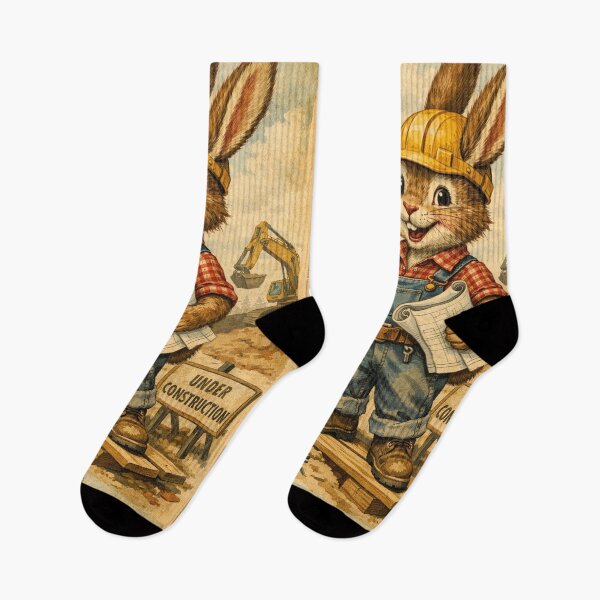 Item preview, Funny rabbit as a construction worker, vintage designed and sold by Mauswohn.