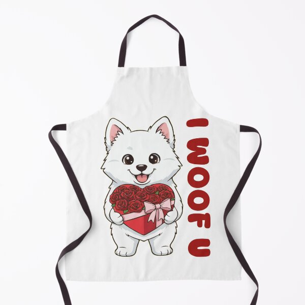 Item preview, I Woof U American Eskimo Puppy with Flowers – Sweet Dog Love Design designed and sold by The Real Life Symphony.