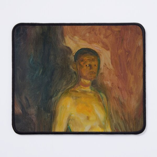 Item preview, Self-Portrait in Hell – Edvard Munch Expressionist Psychological Painting (1903) designed and sold by Art Outlaws.