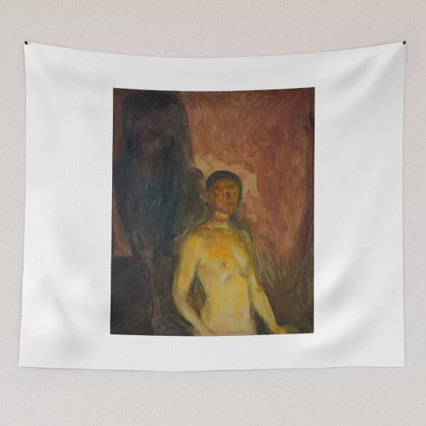 Item preview, Self-Portrait in Hell – Edvard Munch Expressionist Psychological Painting (1903) designed and sold by Art Outlaws.